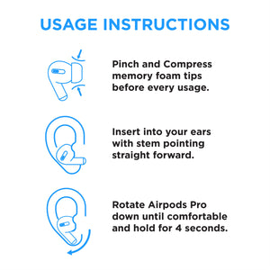 Instructions for Memory Foam AirPods Pro Ear Tips | Foam Masters